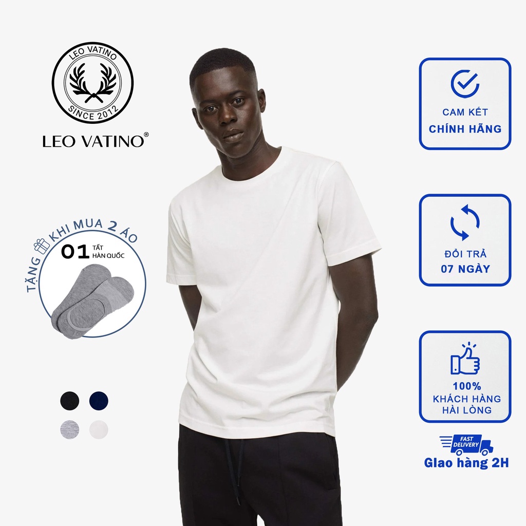 Áo thun nam trơn, áo phông cổ tròn tay ngắn lỡ cotton co giãn APGV5 - Leo Vatino