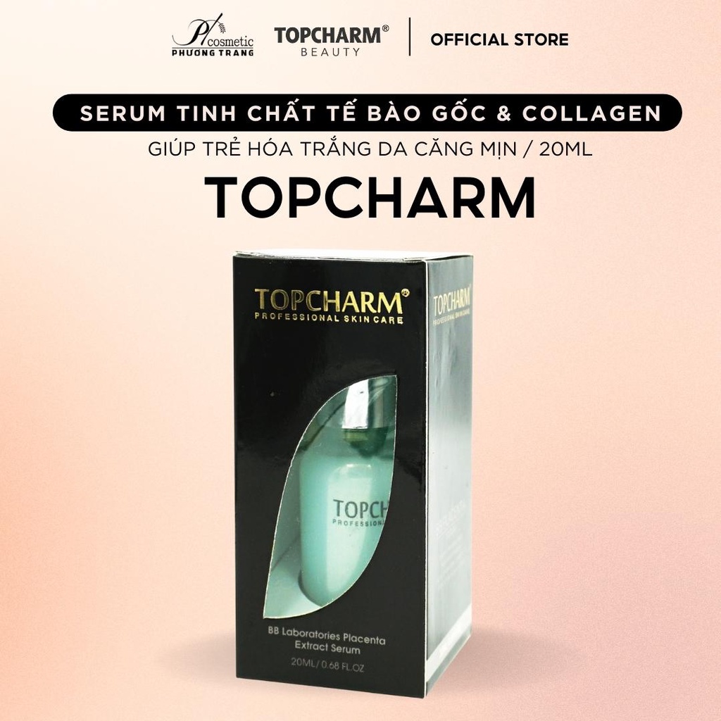 Serum tinh chất tế bào gốc và collagen giúp trẻ hóa căng mịn da nhanh chóng TOPCHARM 20ml