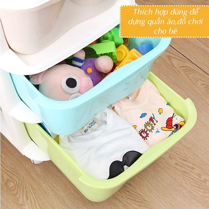 Tủ đựng đồ 5 tầng ngũ sắc cao cấp có bánh xe đẩy tiện lợi, tủ nhựa đa sắc lắp ghép 5 tầng chính hãng GL