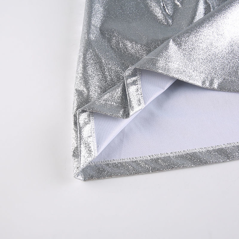 Jiashucheng Iashotty Chân Váy Ngắn Bằng Lụa Sáng Nhân Vật Hoàng Gia Disco Đường Phố Gợi Cảm Hợp Xu Hướng Bắn Súng Nóng Bỏng