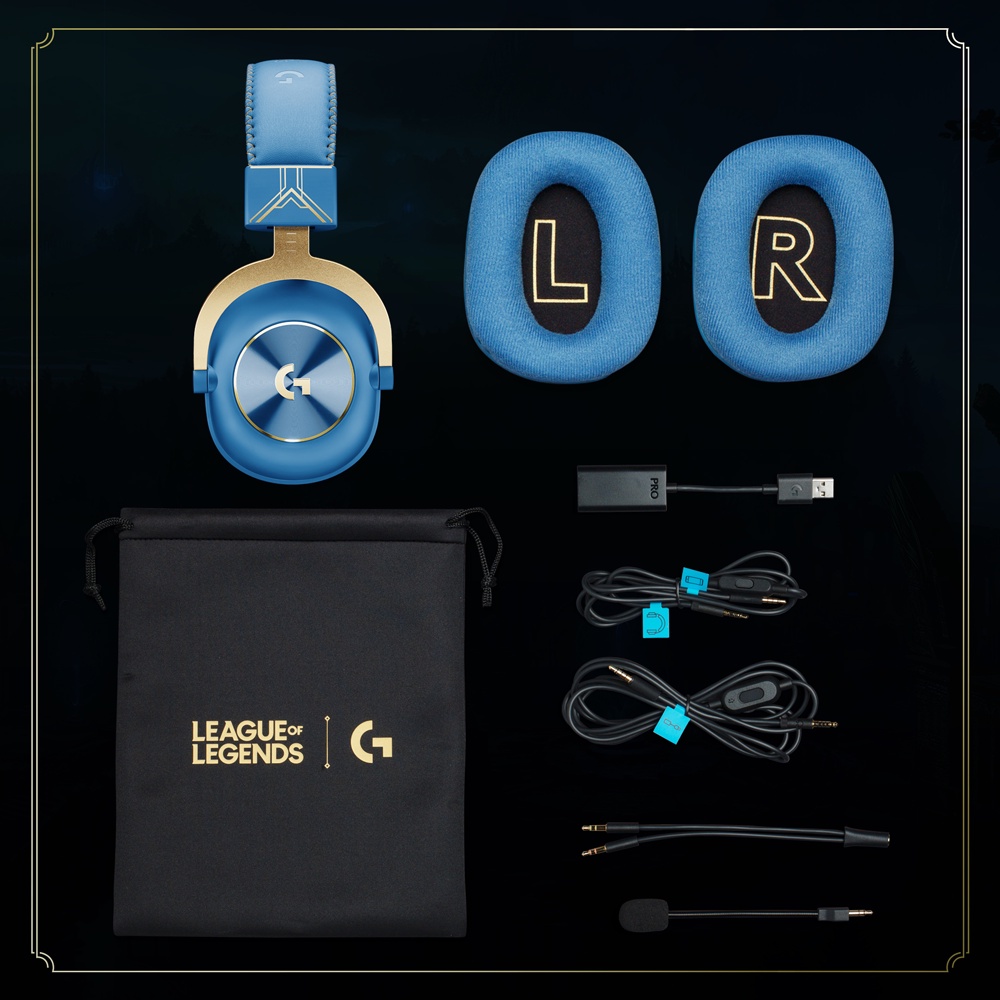 Tai nghe game Logitech G Pro X LOL League of Legends - Mic Blue Voice, âm thanh vòm