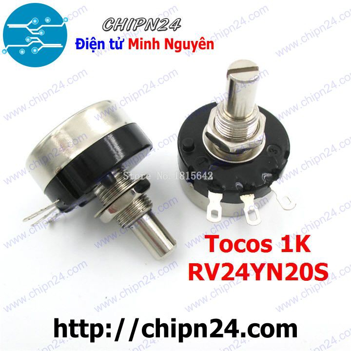 [1 CON] (F35) Biến trở Tocos RV24 1K (RV24YN20S) (Chưa kèm nắp chụp, B201 201, Biến trở công nghiệp, Biến trở công suất)