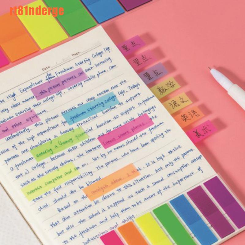Set 100 Tờ Giấy Ghi Chú Tự Dính Màu Dạ Quang