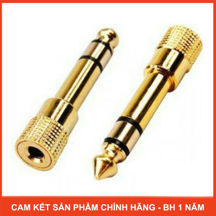 Bộ 2 jack chuyển 6 ly ra 3,5 ly Jack chuyển đổi hoa sen ra av loại mạ đồng cách nhiệt chất lượng tốt