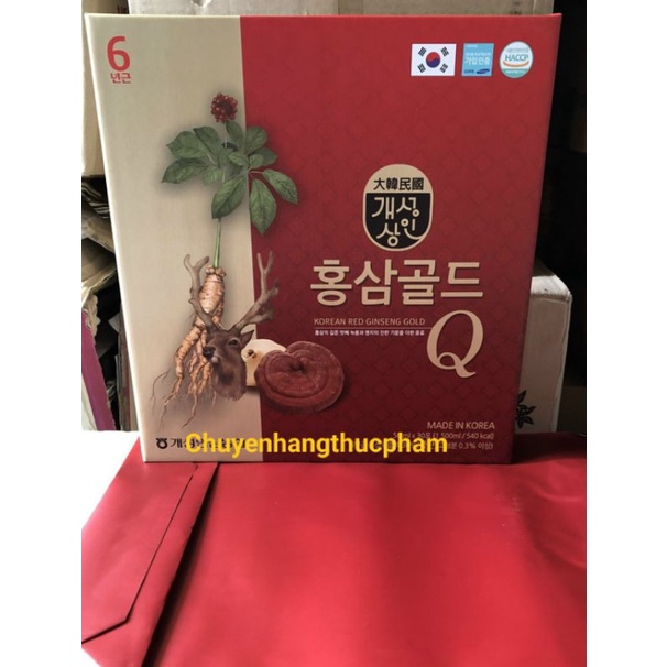 Nước Hồng sâm nhung Hươu Linh chi Hàn Quốc – Red Ginseng Gold Q - Hộp 30 gói x 50ml