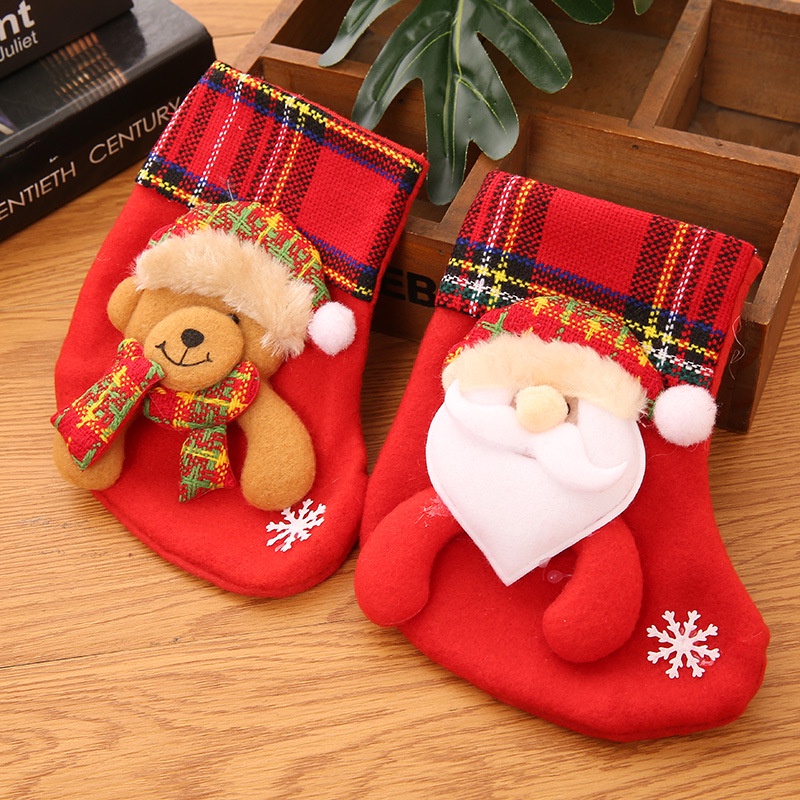 Vớ đựng kẹo họa tiết ông già noel/ người tuyết/ tuần lộc dễ thương