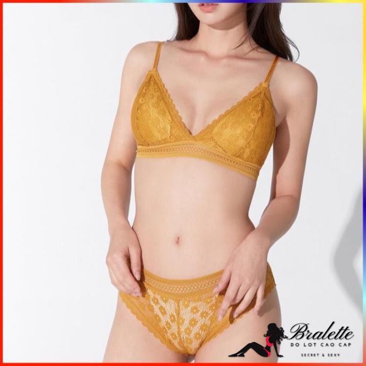 Áo Ngực Áo Lót Bralette Cotton Ren Hoa Cúc KHÔNG GỌNG Có Quần Ghép Bộ | BigBuy360 - bigbuy360.vn