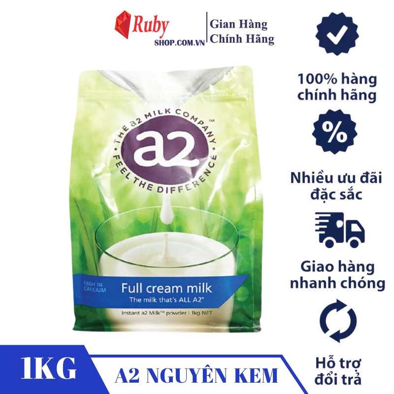 Sữa A2 Úc nguyên kem / Tách Beis gói 1 Kg Và Milo Lon 1Kg