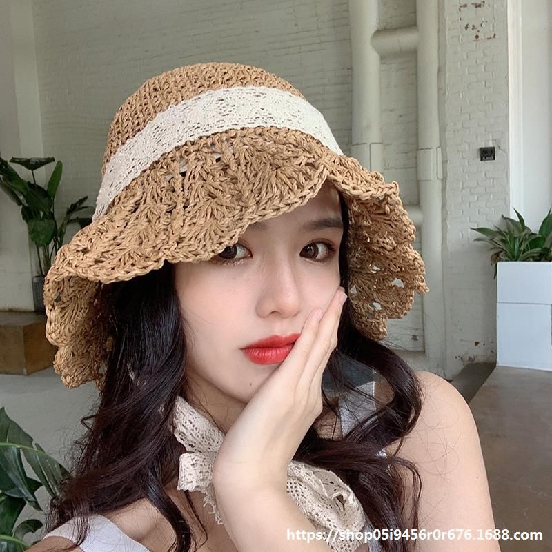 Mũ cói cột dây tiểu thư