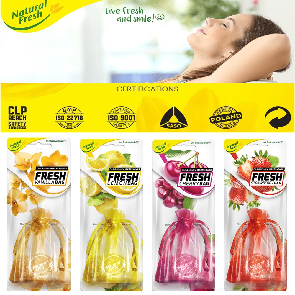 Túi sáp thơm treo ô tô, tủ quần áo Natural Fresh - Sáp thơm nước hoa ô tô Fresh BAG