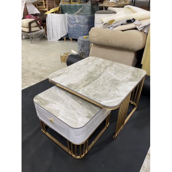 Bàn trà sofa vuông đá xanh cao cấp