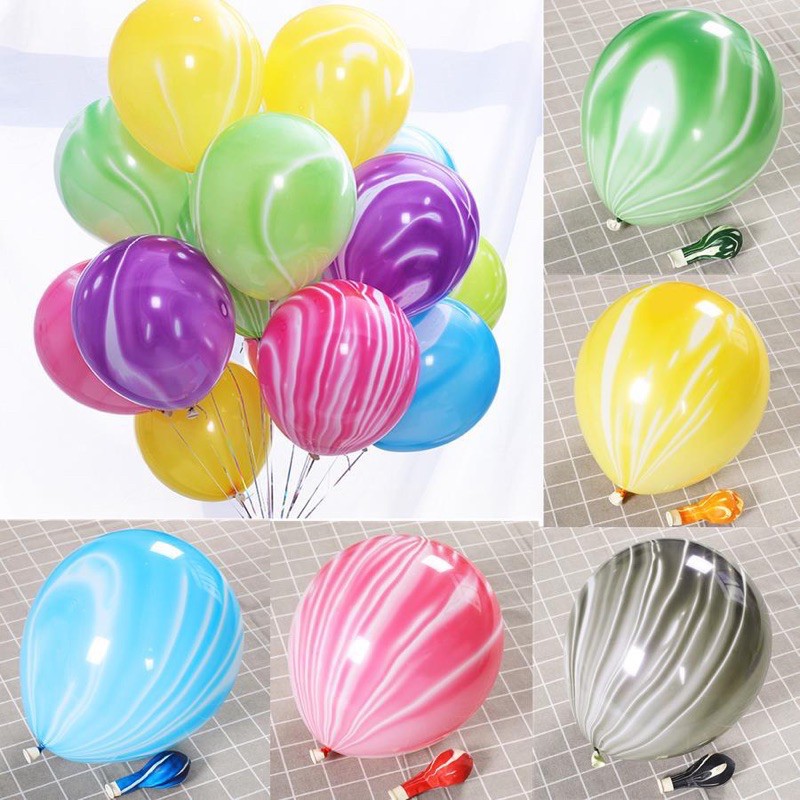 Sỉ Bong bóng trang trí cao cấp vân đá | bóng loang sơn dầu | Bóng Cao Su Tròn Sơn Thủy size 10 inch 100 quả