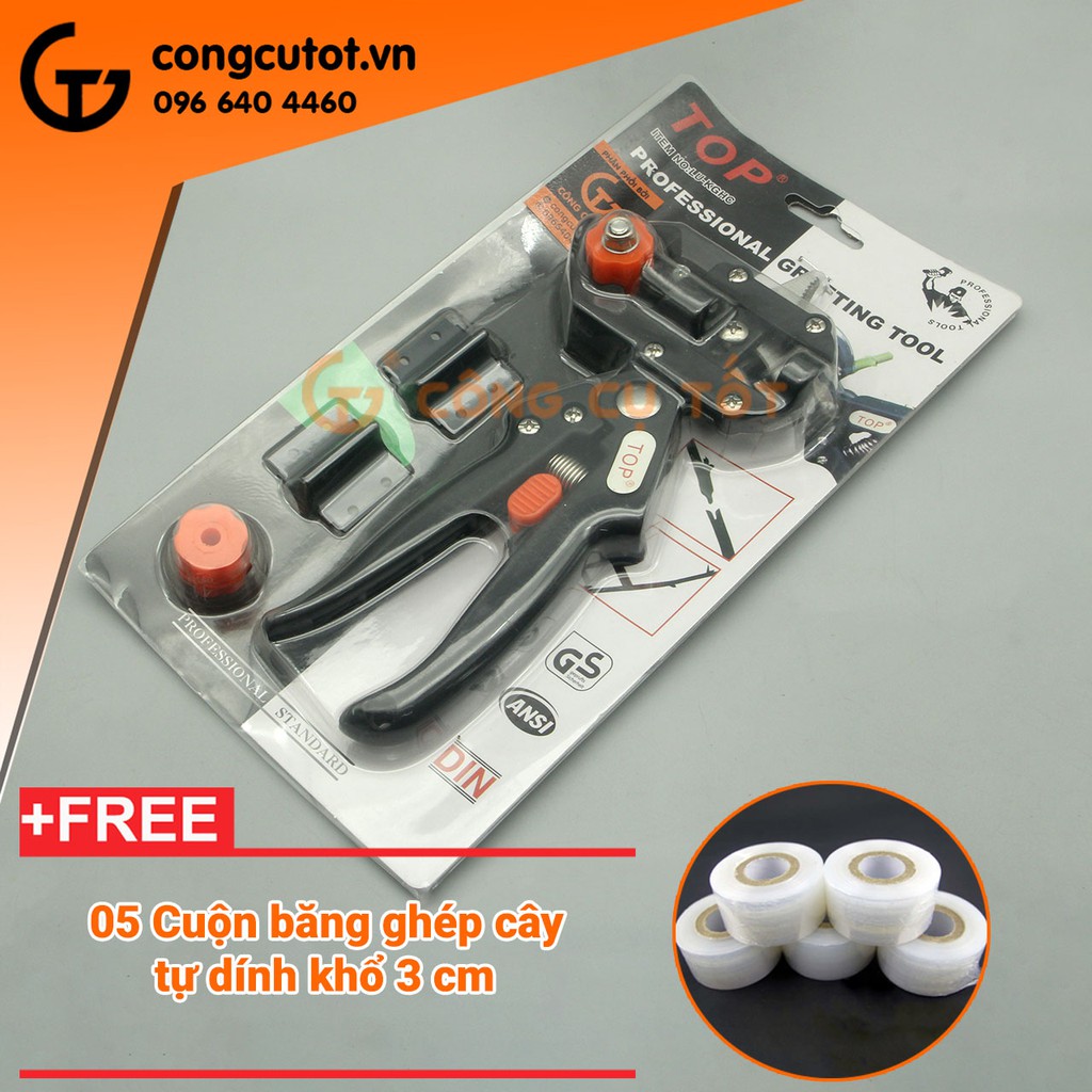 Combo kéo ghép cành cây TOP LU-KGHC và 5 cuộn băng keo ghép cây chuyên dùng