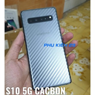 [Samsung S10 Plus/S10 5G] Dán lưng 3D chống xước vân Cacbon - Carbon