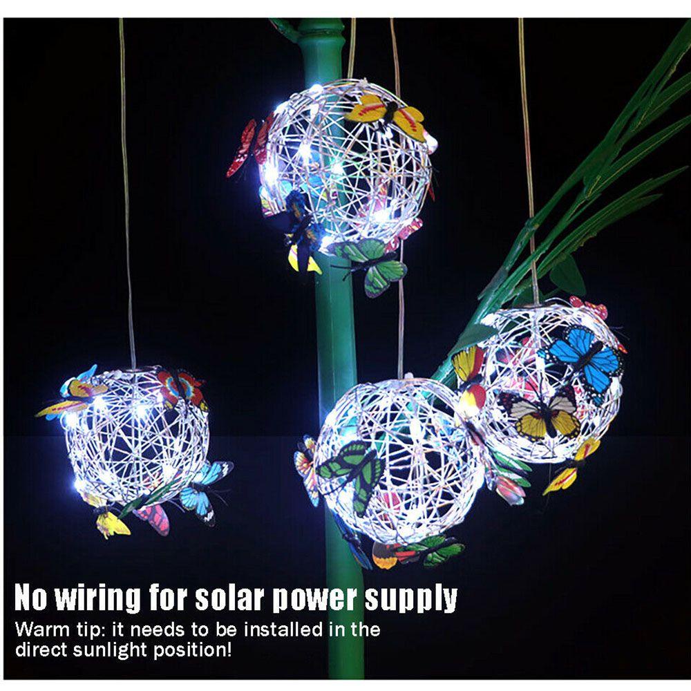 Đèn Led 24 Bóng Hình Bươm Bướm Sử Dụng Năng Lượng Mặt Trời Trang Trí Sân Vườn