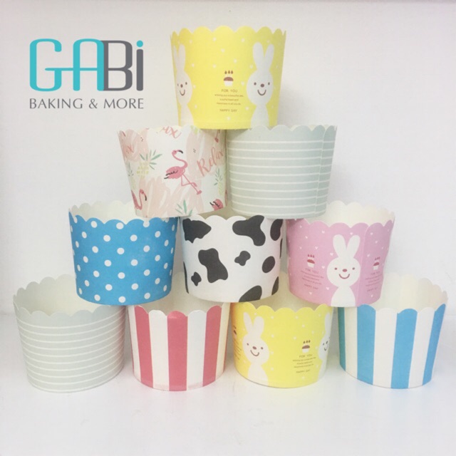 Cup giấy cứng 7cm đựng cupcake (50 cái)