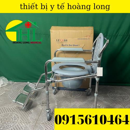 Ghế Bô Vệ Sinh Cho Người Gìa lucass GX-300, Có Bánh Xe,Có Để Chân, Gấp Gọn
