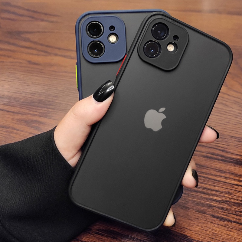 Ốp lưng nhám chống sốc bảo vệ camera cho Iphone 11 Pro Max Xr Xs Max X 8 7 6 6s Plus