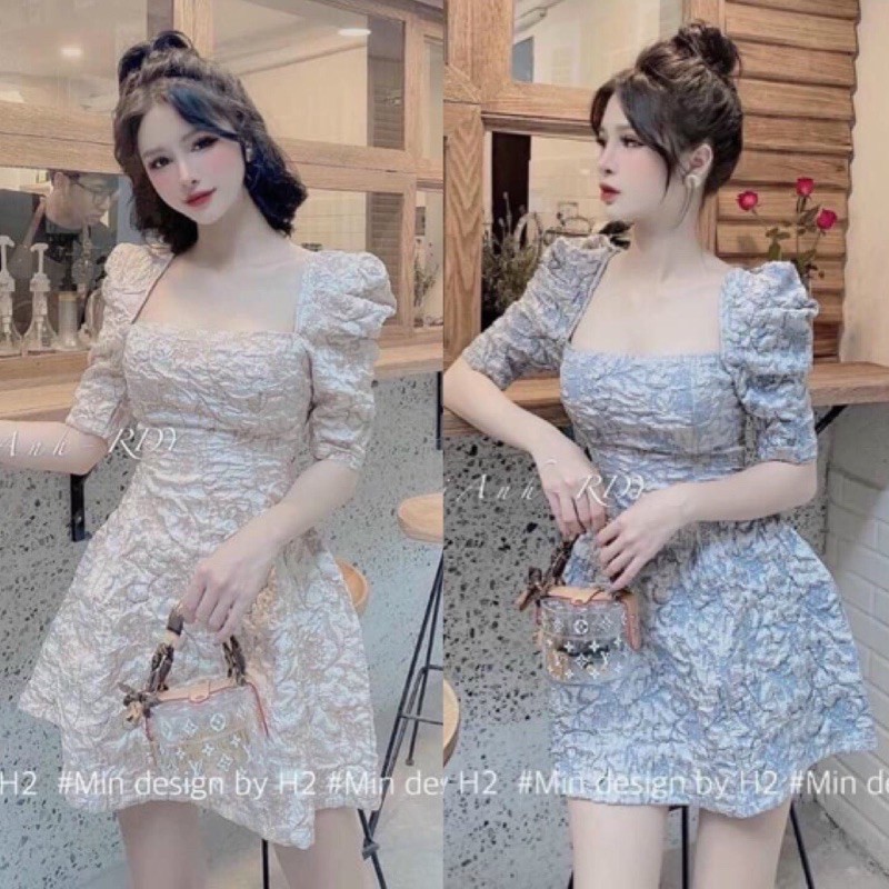 ĐẦM HOA XỐP XOÈ CỔ U TAY PHỒNG