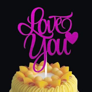 Topper chữ Love you hồng