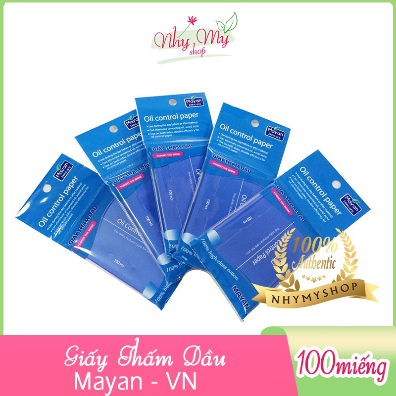 Giấy thấm dầu Oil Control Paper màu xanh 100pcs