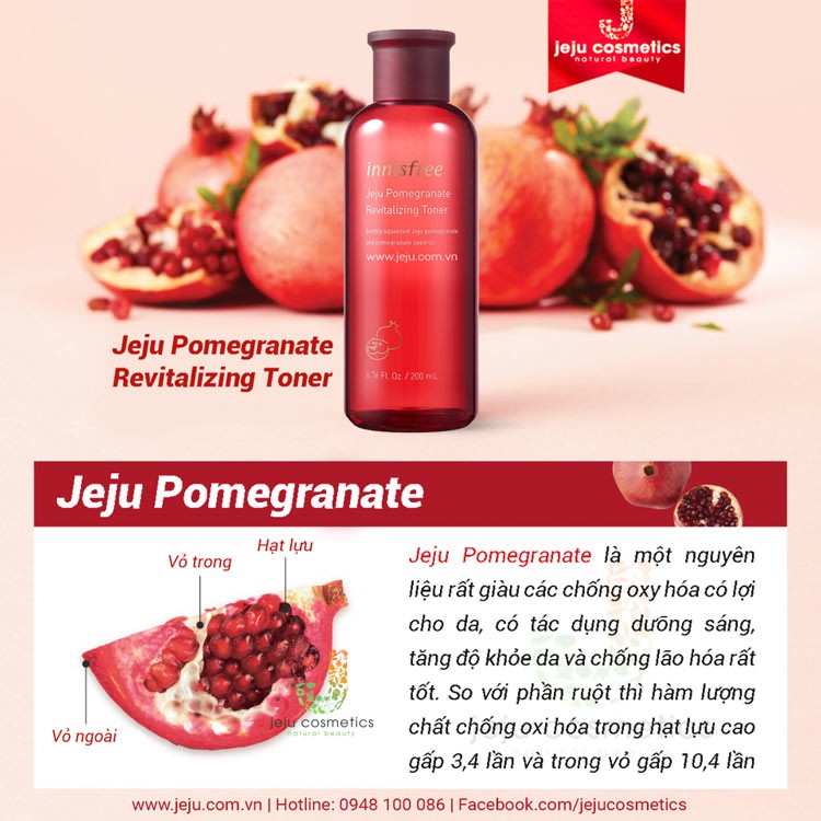 [HOT] ✨TONER LỰU ĐỎ INNISFREE JEJU SÁNG DA CHỐNG LÃO HÓA INNISFREE JEJU POMEGRANATE REVITALIZING✨