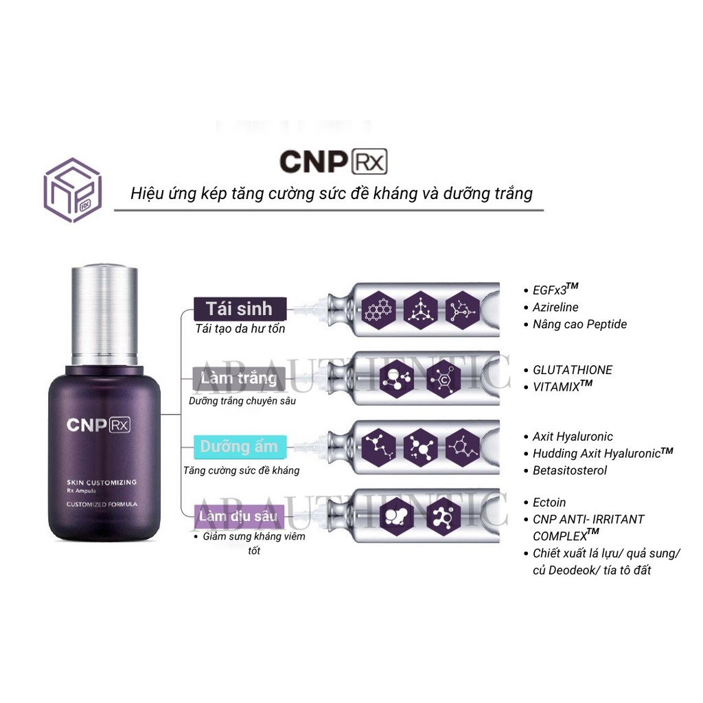 Tinh chất huyết thanh truyền trắng CNP Rx skin customizing ampule - AB Authentic