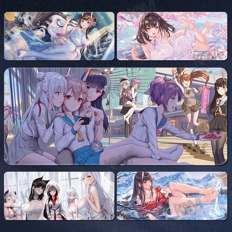 Kam Cartoon Azur Lane Tấm lót chuột chơi game lớn 800mmx300mm Tấm lót bàn máy tính không thấm nước Tấm lót chuột HD In ấn văn phòng Bàn phím chuột Trang trí phòng