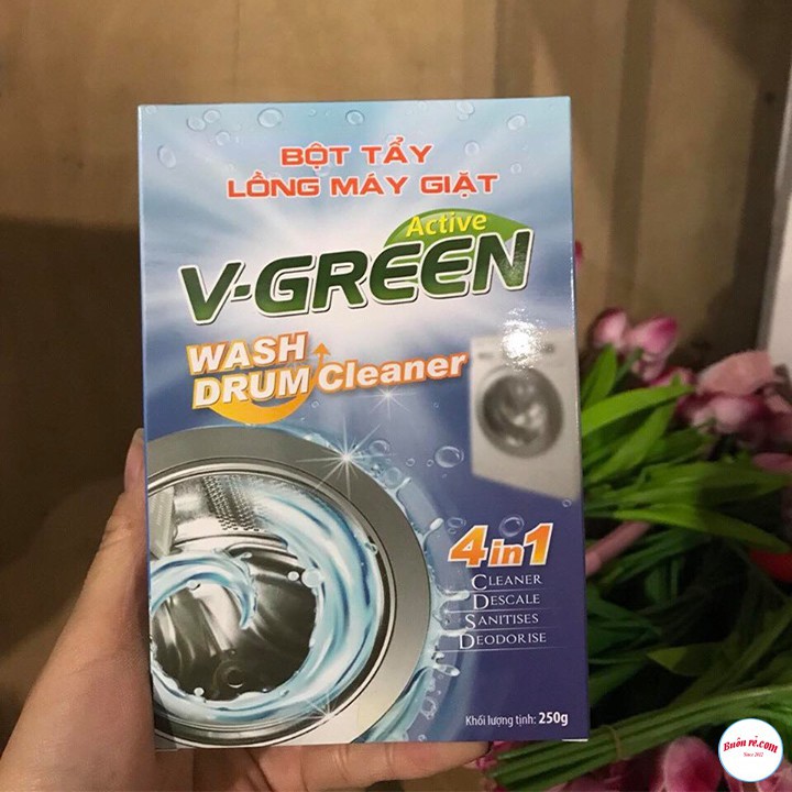 Bột Tẩy Lồng Máy Giặt V-Green 250g FREESHIP Đánh Bay Vết Bẩn Lâu Ngày Bảo Vệ Sức Khỏe Cho Gia Đình - HT185