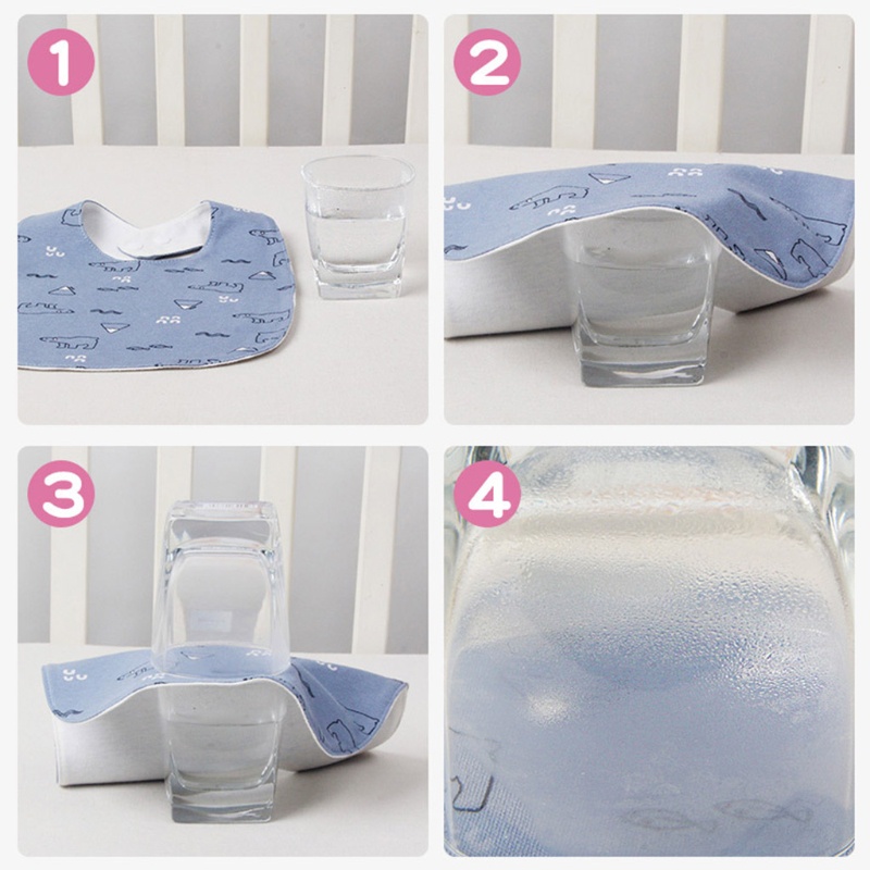 Bộ 4 Yếm Ăn Cotton Mềm Mại Chống Thấm Nước In Họa Tiết Hoạt Hình Đáng Yêu Cho Bé