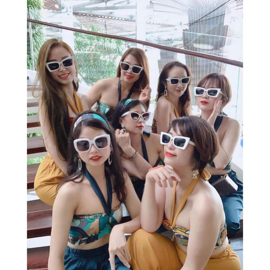 Mắt Kính Thời Trang Nữ form vuông màu trắng bảo vệ mắt - cực đẹp | BigBuy360 - bigbuy360.vn