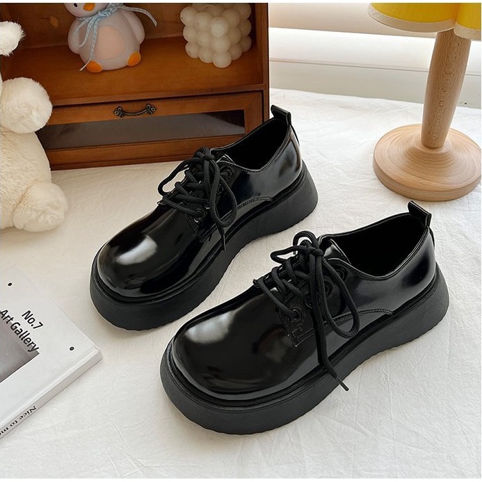 Giày Oxford Nữ Ulzzang Vintage, Kiểu Dáng Lolita Buộc Dây Mũi Tròn Phong Cách Retro, Hàn Quốc - Iclassy_shoes