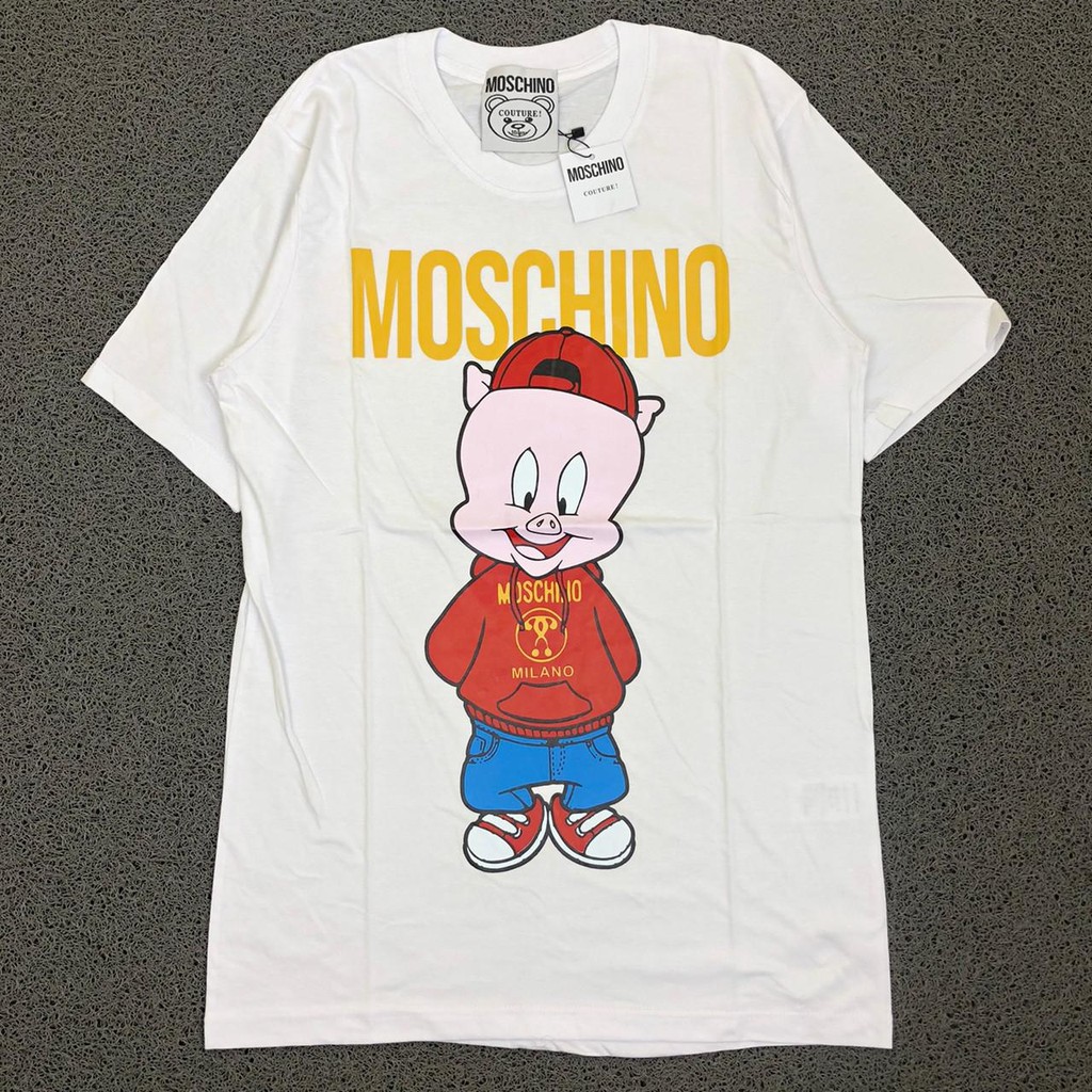 Áo Thun In Hình Chú Heo Moschino Chính Hãng