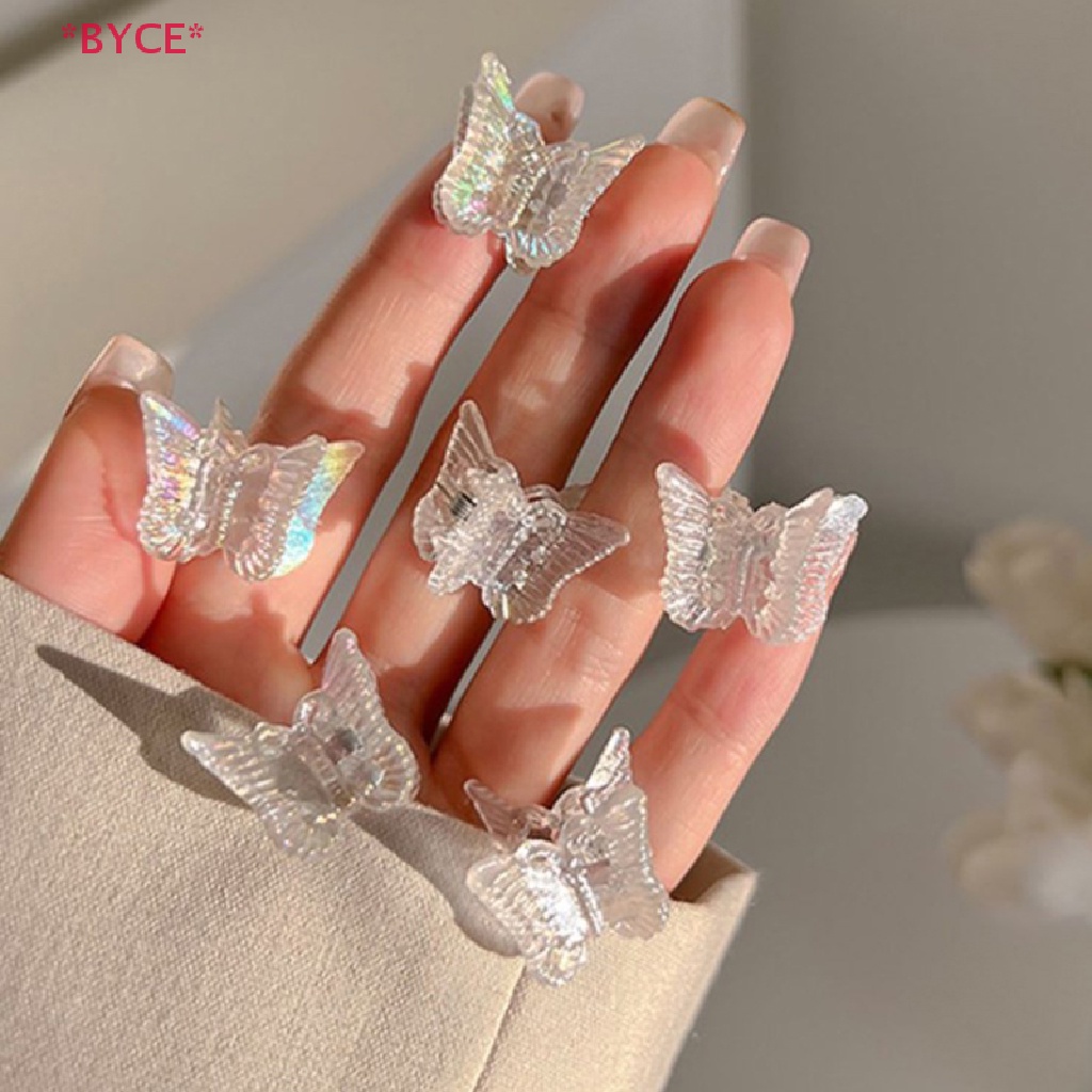 Set 10 Kẹp Tóc Hình Bướm Mini Trong Suốt Dễ Thương Mới