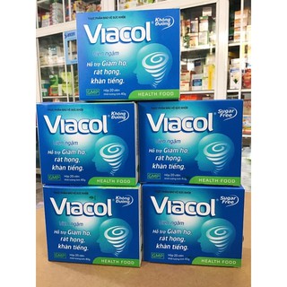 Kẹo ngậm không đường Viacol giảm đau rát họng hộp 20viên
