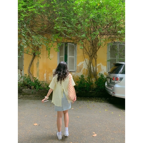 CHECKERED BAG. TÚI CARO LEN MÓC