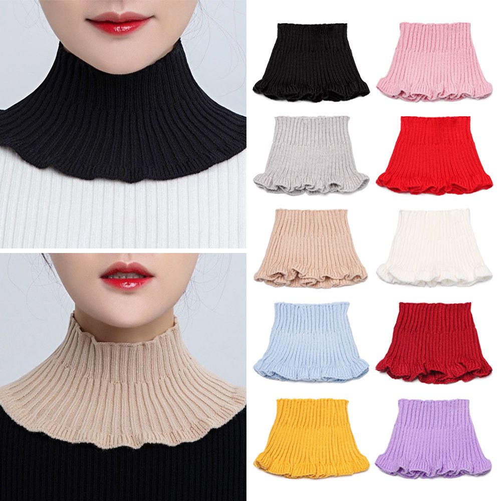 Cổ áo giả dệt kim kiểu cổ lọ tháo rời được thời trang mùa đông dành cho nữ
