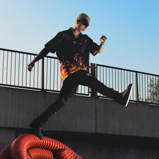 ÁO SƠ MI [ URBAN MONKEY ] PUNK FLAME - ĐEN