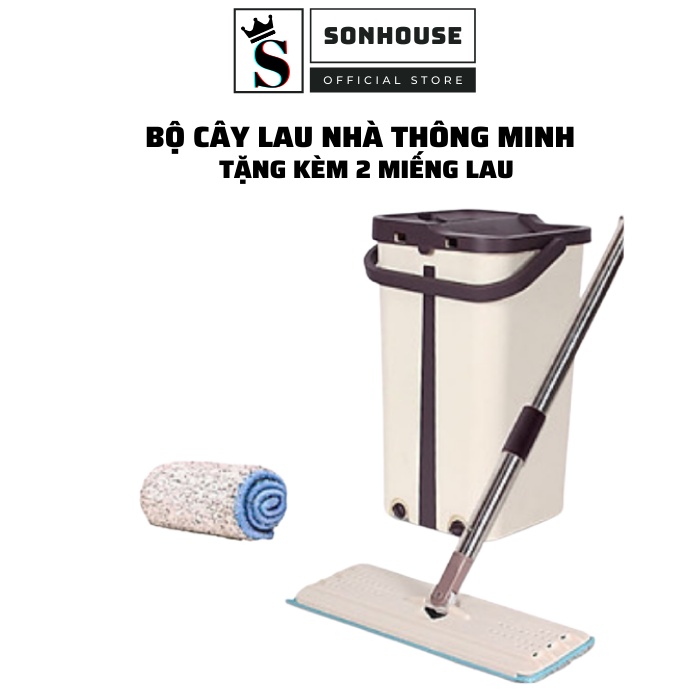 Bộ cây lau nhà thông minh 360 tự vắt 2 ngăn cao cấp