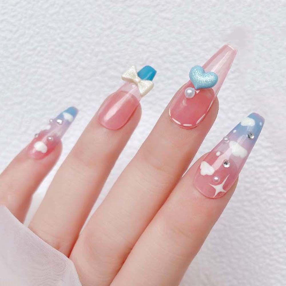 Phụ Kiện Trang Trí Móng Nghệ Thuật Hình Nơ / Trái Tim / Bướm / Trái Tim Kiểu Nhật Bản Xinh Xắn