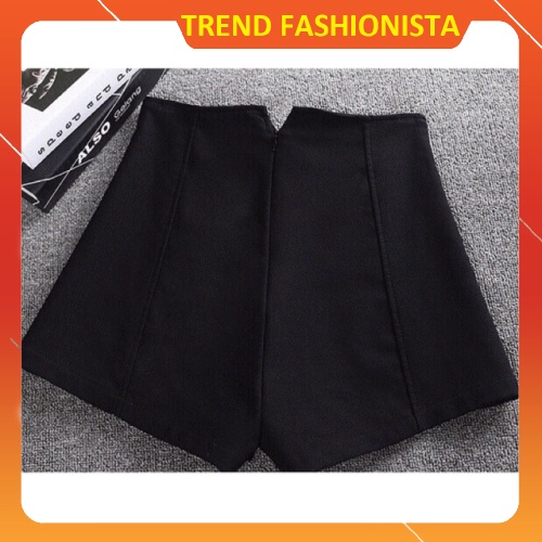 Quần short kaki nữ lưng cao chữ V BASIC chất dày mịn hàng chuẩn shop Trend Fashionista