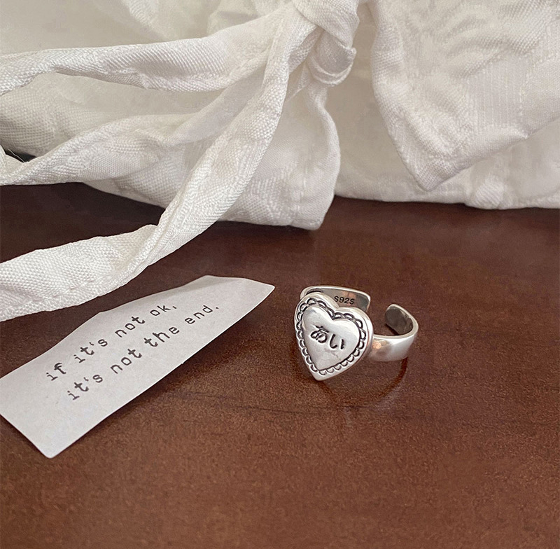 Nhẫn hở hình trái tim phong cách hip hop thời trang cho nữ thích hợp làm quà tặng cho ngày Valentine