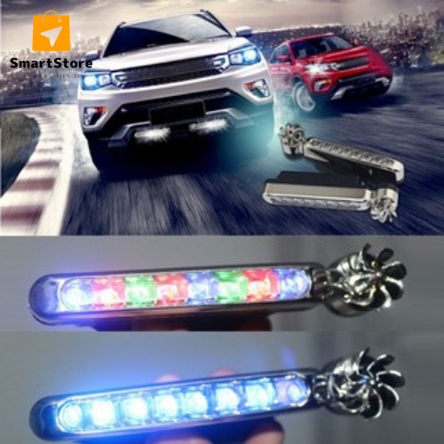 Bộ Đèn Led xe hơi 8 bóng sử dụng năng lượng gió trang trí xe ô tô, xe máy
