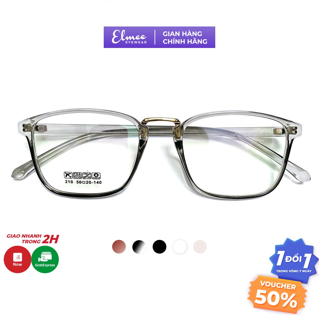 Gọng kính cận dáng vuông Elmee E210 - kính gọng dẻo có cắt mắt cận