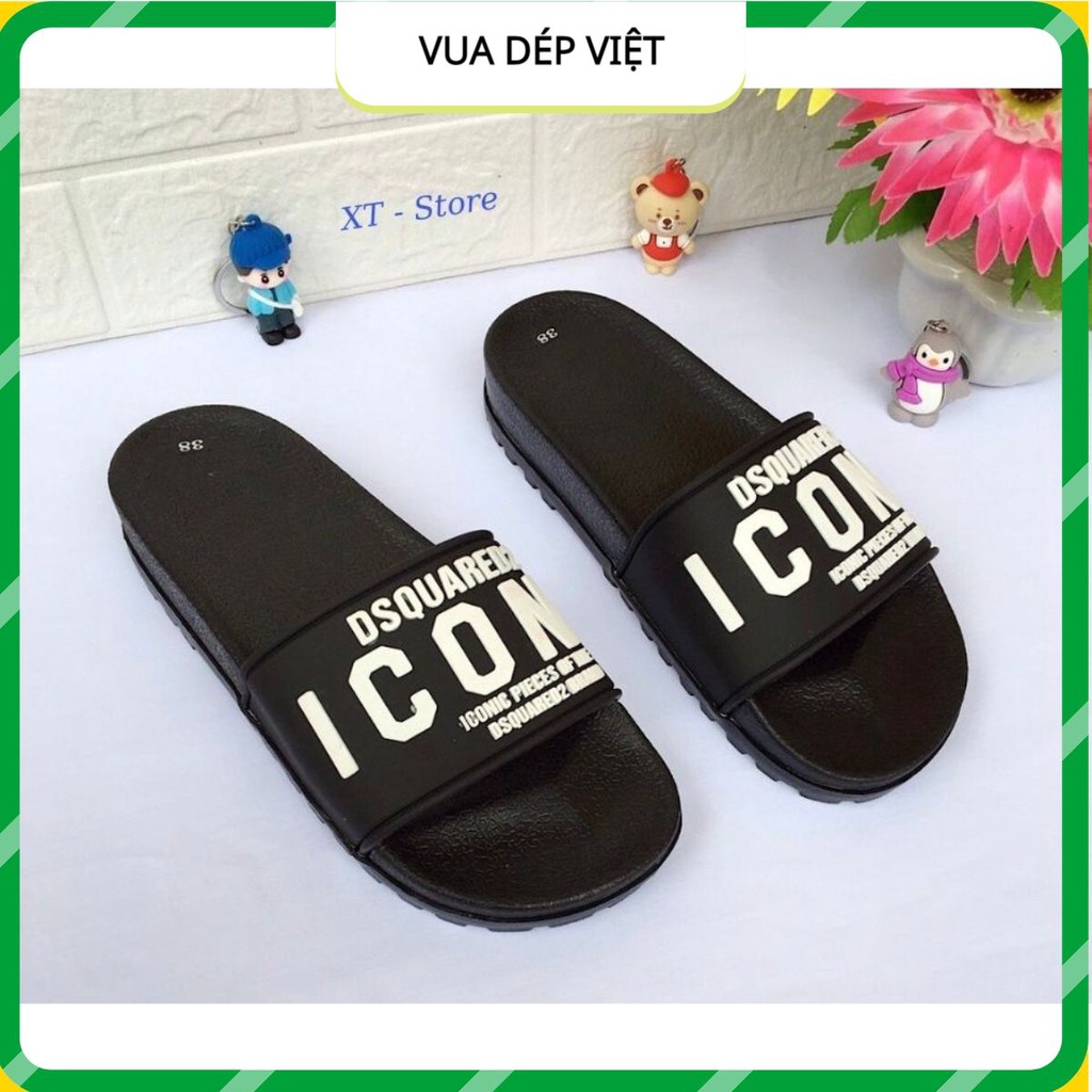 Dép thời trang nam quai ngang icon nhiều chữ đế cao 4cm mang êm chân mẫu hot 2021