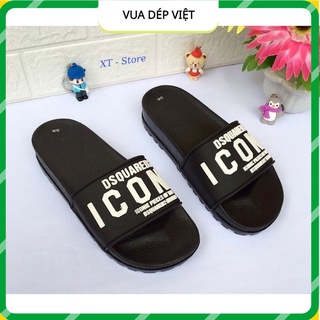 Dép thời trang nam quai ngang icon nhiều chữ đế cao 4cm mang êm chân mẫu hot 2021