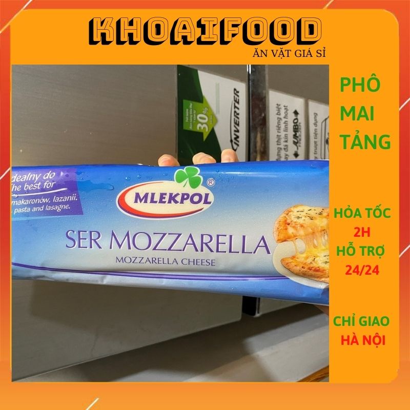 PHÔ MAI KÉO SỢI MOZZARELA nhập khẩu balan thơm ngon, béo ngậy, kéo sợi tốt ( tảng 2.5kg )