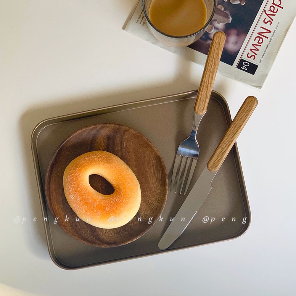 Khay Nướng Bánh Mì / Bánh Mì / Đồ Ăn Nhẹ Bằng Thép carbon Màu Đồng Sắc Tối Theo Phong Cách retro Mỹ Bằng Thép Không Gỉ Dành Cho Quán Cà Phê / Cửa Hàng Mỹ ten