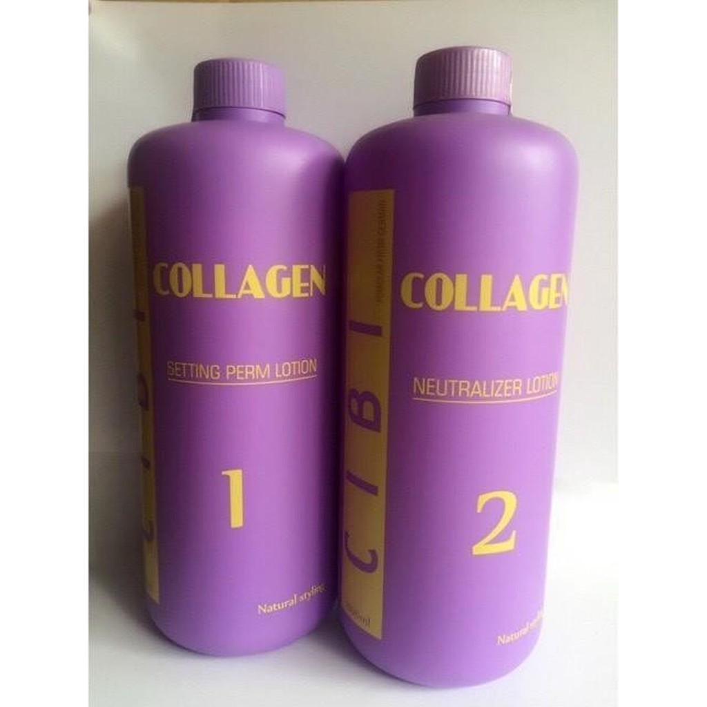 Thuốc uốn tóc setting Cibi collagen 1000ml - chai số 1