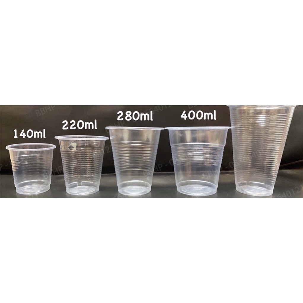 Cốc nhựa ped mỏng dùng 1 lần, cốc sinh nhật, cốc mang về,đựng cháo, nước mía (400ml)